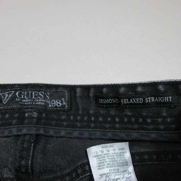 Guess mens charcoal distressed Desmond Relaxed straight jeans 30x30 EUC - Picture 5 of 8